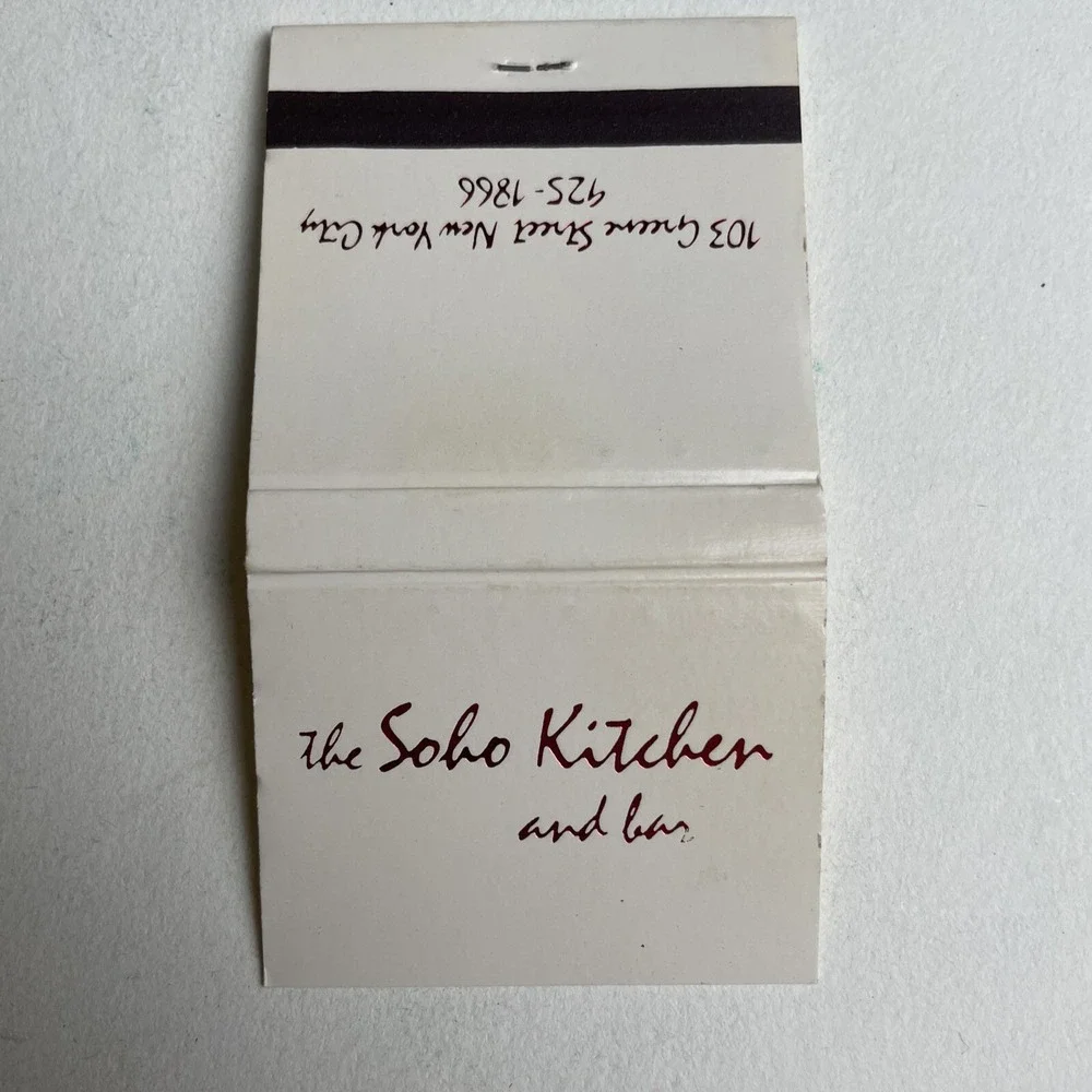 The SoHo Kitchen & Bar, New York City,‎ Matchbook W/ Matches